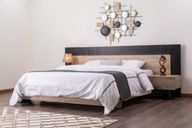 GAIA Master Bed With Natural Grain Wood and LED Strip