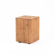 طاولة جانبية من خشب الأرو المسترجع - تصميم مربع ريفي