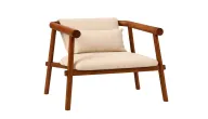 Nairobi Armchair In Beech Wood - Upholstered Back & Seat