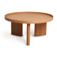 طاولة قهوة دائرية أركان بأرجل من خشب الزان المتين