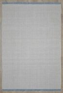 Handwoven Natural Wool Kilim – Light Grayish With Bright Blue Fringe
