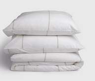 Abbey White Percale Duvet Cover Set - King