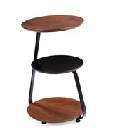 Trio Side Table - 3 Wood & Metal Tops - Metal Frame