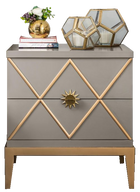 Art Deco Night Table With Gold Accents