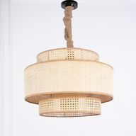 Cane & wicker chandelier - Beige