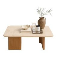 Trevi Coffee table - Travertine Marble Top With Wooden Legs
