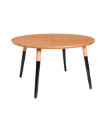 Basic Oak Coffee Table With Colored Legs - Round Shape