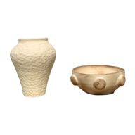 طقم فخار مصر القديمة – مزهرية محببة ووعاء ديكوري