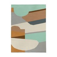 Springscape Handwoven Wool Rug – Abstract Multicolored Design on Cotton Base