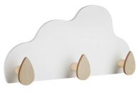 Cloud Clothes Hanger In White & Natural Wood Color