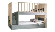 Bunk Bed With 2 Drawers - Back Shelf and Ladder
