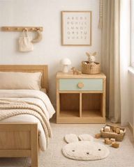 natural wood with sage green