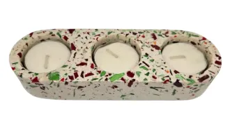 White Red and Greed Terrazzo