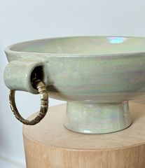 Ceramicaxbrass plate-pearl off white