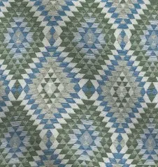 Soft Baby Aztec Fabric Grass and Sapphire