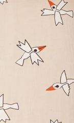 Tanis : Birds Orange & White Print