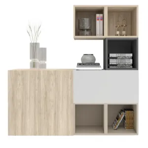 Cube Wall Unit With Open Shelves & Doors - Colors