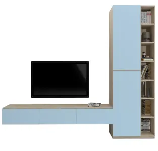Timeless TV Unit With Integrated Bookshelf - Lacquered
