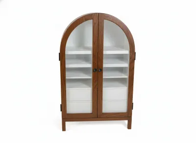 Mabel Solid Oak Cabinet With Glass Doors