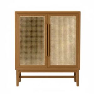 Sidra Cane Cabinet With Sturdy Wooden Structure