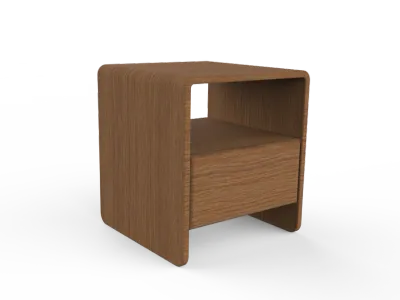 Milky Commode – Natural Wood Side Table