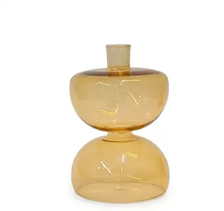 حامل شموع زجاجي شكل ساعة رملية