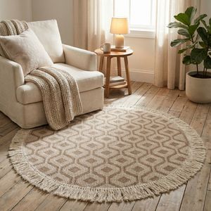 Geo Weave Round Kilim Floormat CL-005
