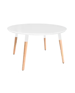 Basic Oak Coffee Table With Colored Legs - Round Shape