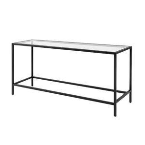 Rawnaq Metal Console With Glass Top