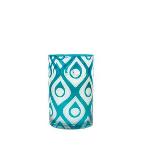 شمعة معطرة بنقشة نقطة المطر وزجاج ازرق