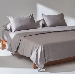 طقم غطاء لحاف - سادة - ساتين - كينج