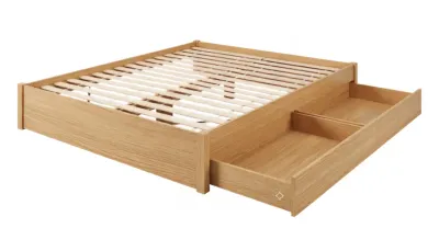 Modern Storage Bed with Built-In Drawers and Sleek Design
