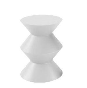 طاولة كورا الجانبية بتصميم زجزاجي – قطعة ديكور من الألياف الزجاجية