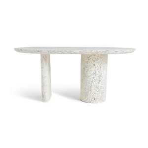 Joud Oval Fiberglass Dining Table With Stone Finish