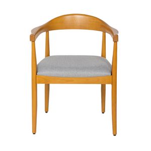 كرسي فلو مصنوع من الخشب الصلب بمقعد من الجوت