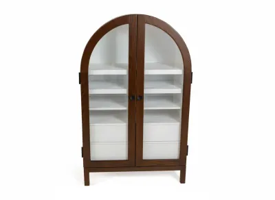 Mabel Solid Oak Cabinet With Glass Doors