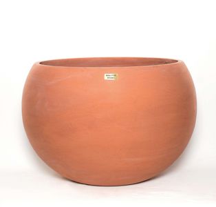 Tut Round Concrete Planter - Bold Color Pot with Sculptural Design