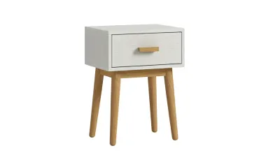 Alba Bedside Table With 1 Drawer & Slanted Legs