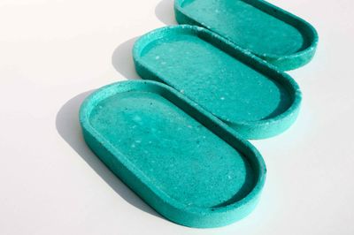 طبق للمستلزمات خرسانة بيضاوي