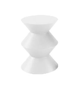 Cora Zigzag Side Table – Modern Fiberglass Accent Piece