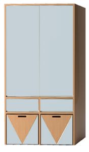Eska Closet In Beech Wood With Drawers & Storage Boxes