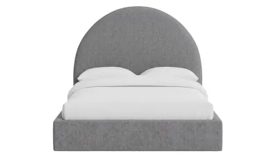 Echo Bed With Plain Arched Upholstered Headboard