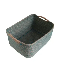 Colored Jute Rectangular Storage and Organizer Basket