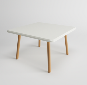 Square Table In Beech\Pine Wood With Slanted Legs