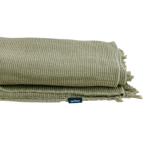 بطانية خلية النحل بلمسات شراشيب – قطن مصري فاخر