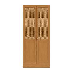 Glow Veneer Hinged Cane Wardrobe