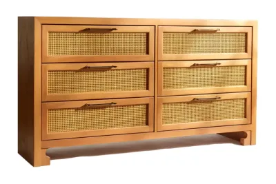 Cane Chest of Drawers With Spacious Storage Space