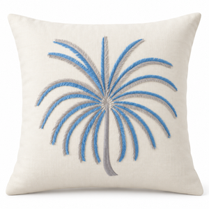 Avia Palm Embroidered Cushion