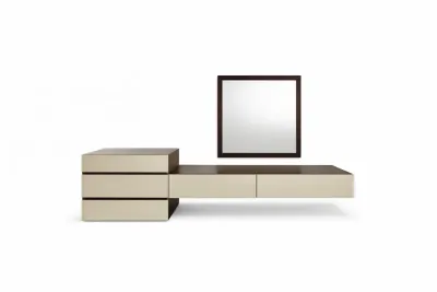 مجموعة مرآة ووحدة أدراج شيفت المعلقة