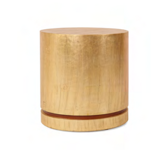 Bullet Side Table - Solid Wood Covered With Gold Leaf